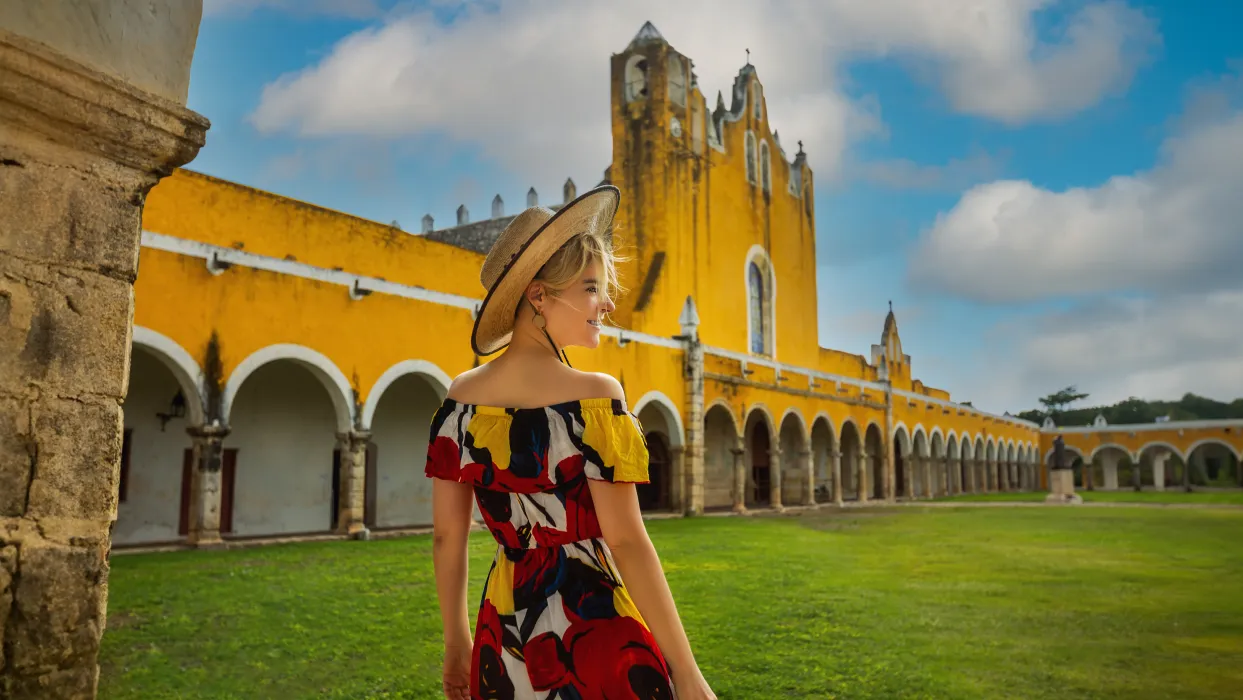 Woman in hacienda in Yucatan